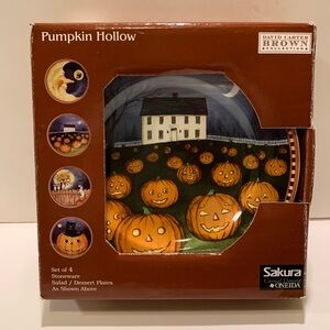 NWT SAKURA PUMPKIN HOLLOW SALAD/ DESSERT PLATES.